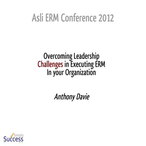 Overcome Lleadership Cchallanges in executing ERM