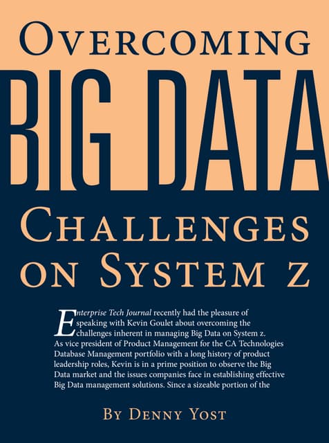 Overcoming Big Data Challenges on System z