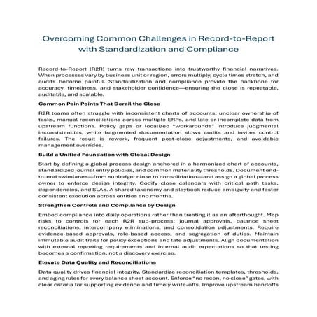 Overcoming Common Challenges in Record-to-Report with Standardization and Com...
