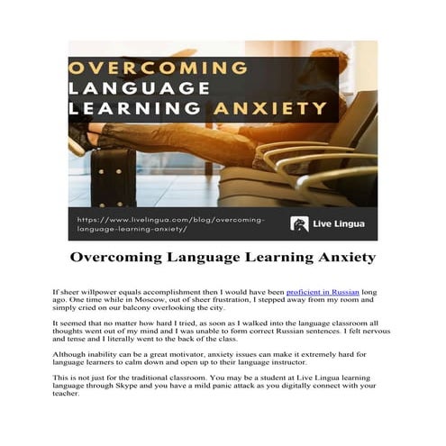 Overcoming Language Learning Anxiety