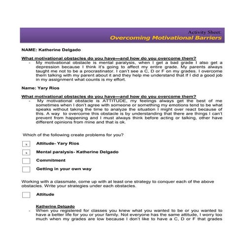 Overcoming Motivational Barriers