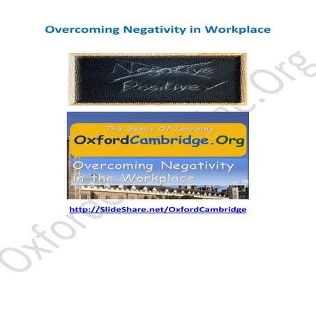 Overcoming Negativity in Workplace-Study Notes
