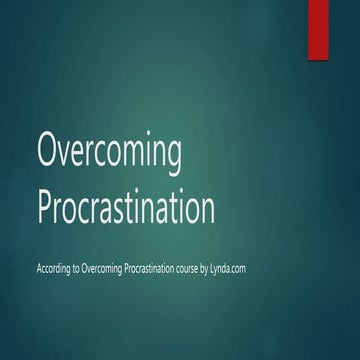 Overcoming procrastination | PPTX | Resume Writing and Advice | Job Search