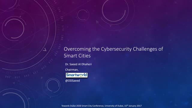 Overcoming the cybersecurity challenges of smart cities