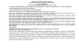 Overcrowding of prisons