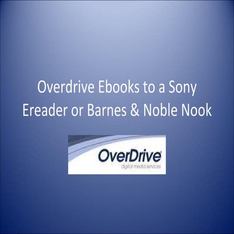Downloading Overdrive eBooks 