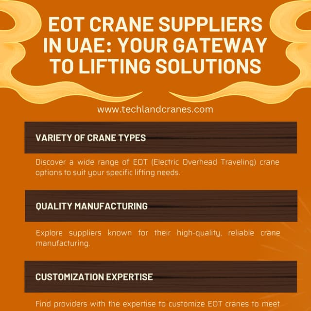 Techland Cranes Premier EOT Crane Suppliers in UAE for Precision