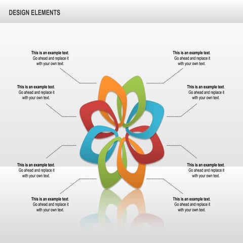 Overlapping Petals Color Shapes for PowerPoint by PoweredTemplate.com