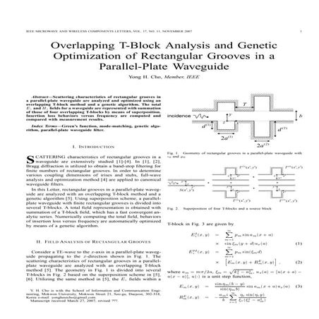 Overlapping T-block analysis and genetic optimization of rectangular grooves ...