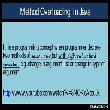 Overloading in java with example | PPT