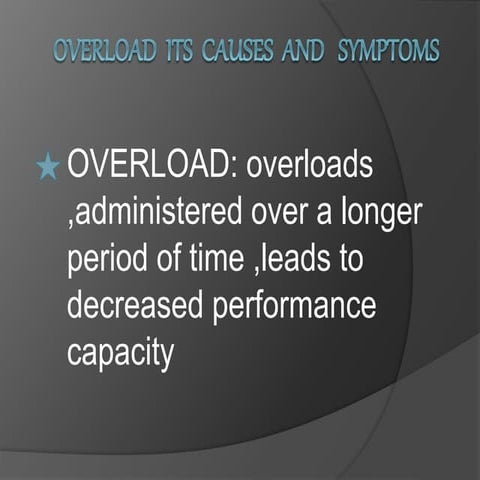 Overload  its  causes  and   symptoms