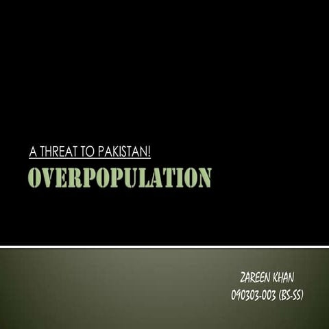 Overpopulation in Pakistan (Contemporary Issues) -ZK