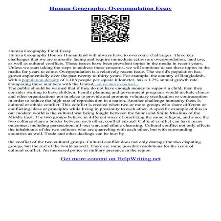 Overpopulation Essays