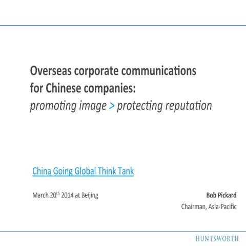 Overseas corporate communications for Chinese companies