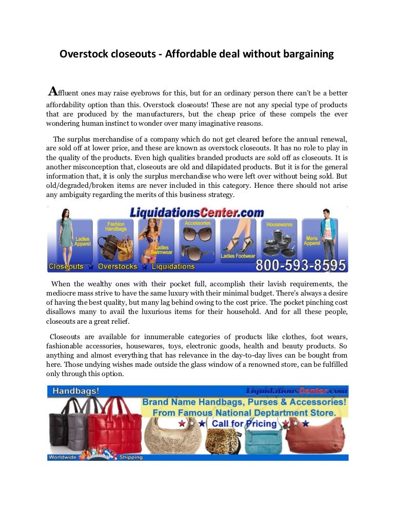 Overstock Closeouts Affordable Deal Without Bargaining