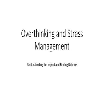 Overthinking and Stress Management presentation