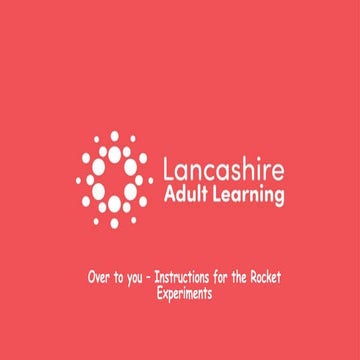 Over to you   rocket experiments