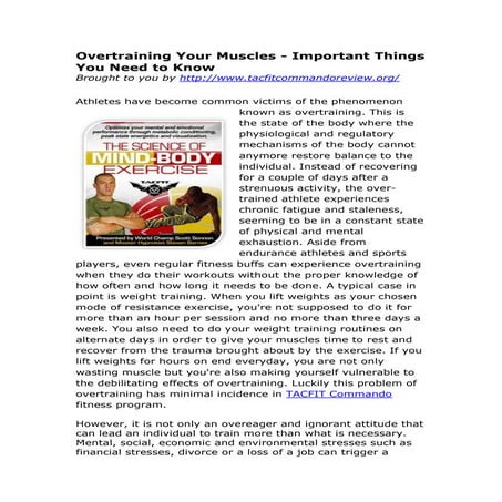 Overtraining your muscles