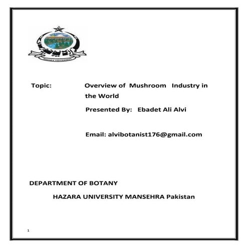 Overveiw of world mushroom industry