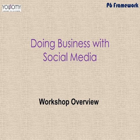 Overview of Younomy's Social Business Workshop 