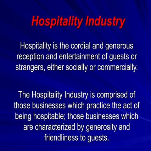 Comprehensive Overview of the Hospitality Industry: Structure ...