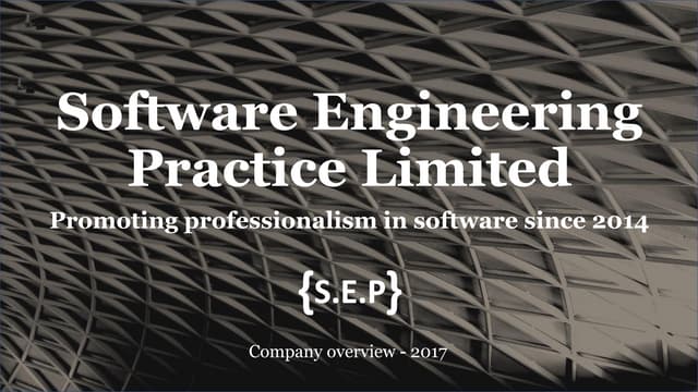 Overview - Software Engineering Practice - 2017 | PPT