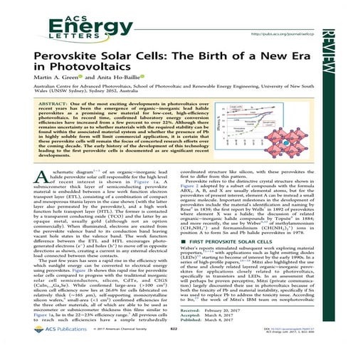 Perovskite Solar Cells - an Introduction | PPTX
