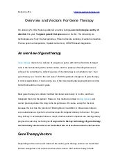 Viral Vector for Gene Therapy | PPTX | Biological Sciences | Science