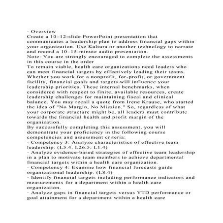 · Overview Create a 10–12-slide PowerPoint presentation that com.docx