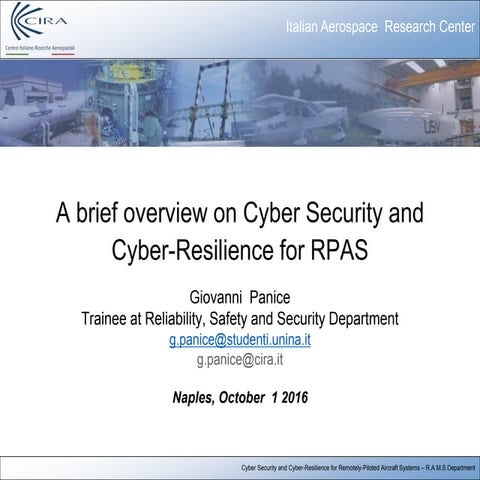 Cyber Security and  Cyber-Resilience for RPAS