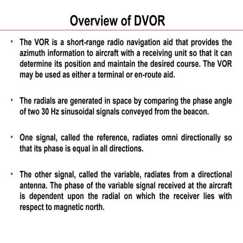 Doppler VHF Omni Directional Range (DVOR) | PPTX