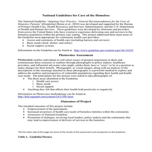 Overview handout for community forum