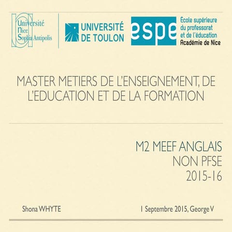 M2 MEEF Anglais Non-PFSE | PPT