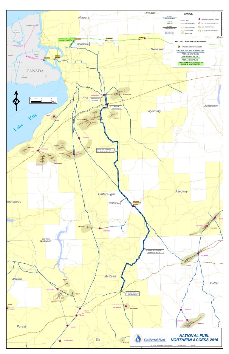 National Fuel Gas Northern Access 2016 Pipeline Project Map