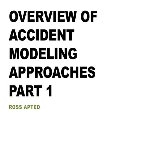 Overview modeling approches part 1