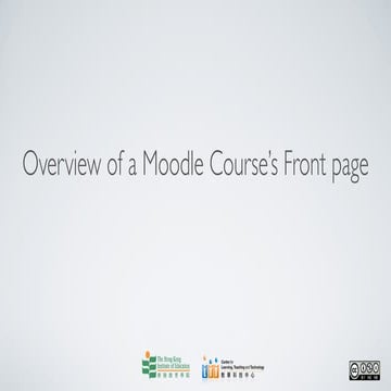Overview moodle course’s front page | PPT
