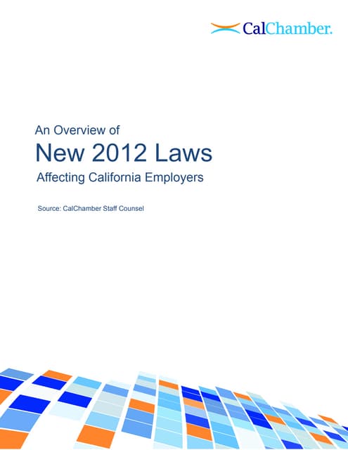 Overview New 2012 Laws Marketing