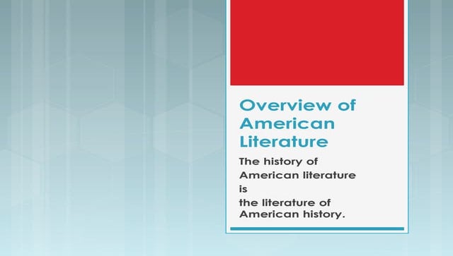 History of American Literature | PPT