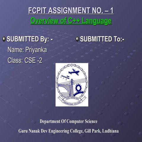 Overview of c++ | PPT
