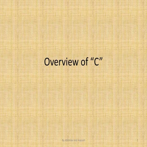 Overview of c (2) | PPT