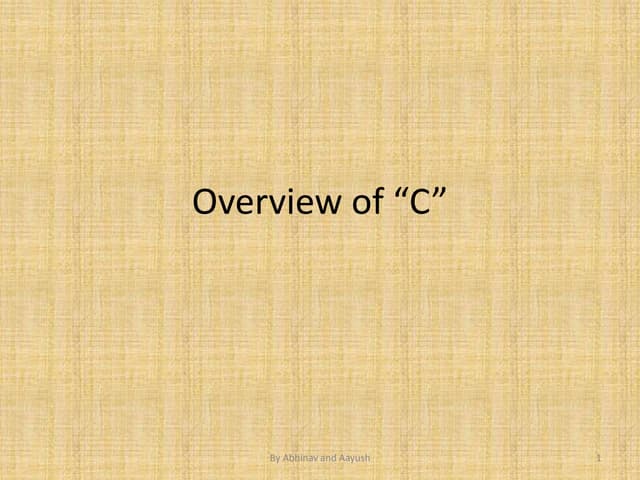Overview of c (2)