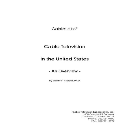 Overview of cable television