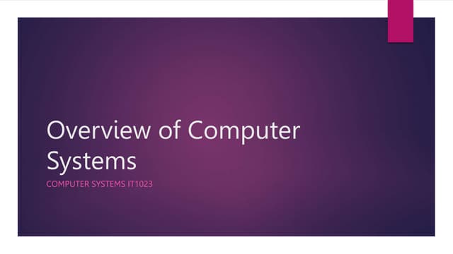 Overview of Computer Systems
