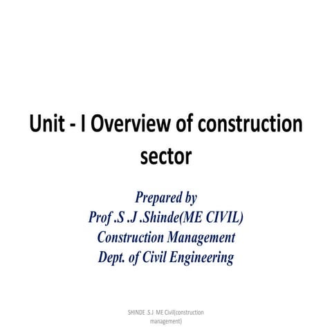 Overview of construction sector in India (construction management )