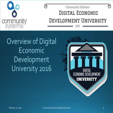 Overview of Digital Economic Development University 2016