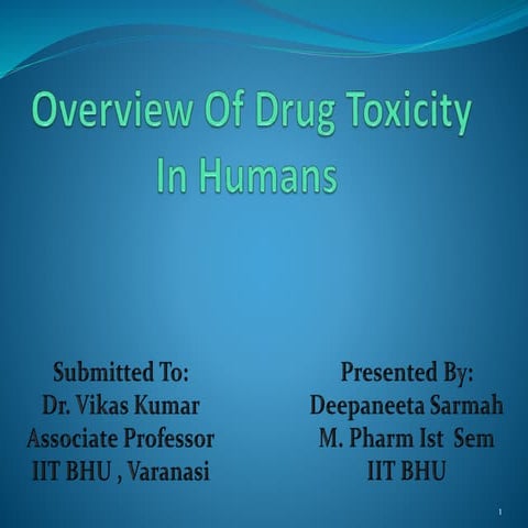 Overview of drug toxicity