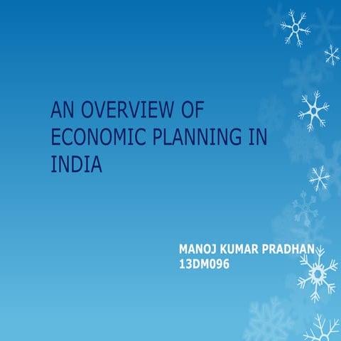 Overview of economic planning in india