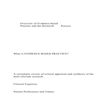 Overview of Evidence-basedPractice and the Research Pro.docx