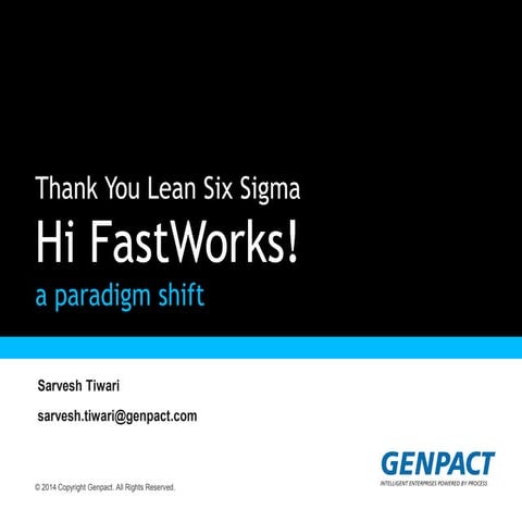 Overview of Lean Startup and FastWorks