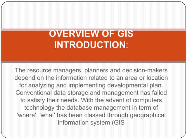 Overview of gis new